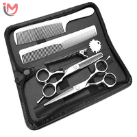 Kit de ciseaux de barbier professionnels en acier inoxydable de 6 pouces, haute qualité, pour droitiers, ciseaux à effiler pour salon, OEM