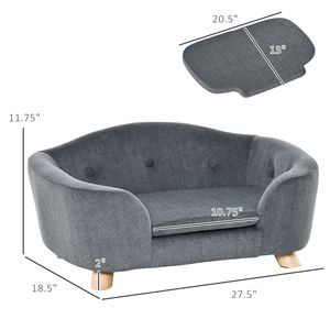 Sustainable Comfortable Pet Bed Miniature Washable and Removable <b>Cushion</b> Waterproof Cover for <b>Small</b> Dogs and Cats Gray - Product Image 3