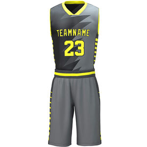 Ensemble de maillots de basket-ball personnalisés, sans manches, col en V, respirant, en maille polyester, uniforme unisexe pour adultes, toutes saisons - Product Image 5