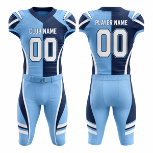 Conjunto de Jersey de Fútbol Americano Personalizado para Hombre, Minnesota, Azul Claro Marino, Cuello en V, Manga Corta, Impresión por Transferencia de Calor, Absorbe la Humedad - Product Image 1