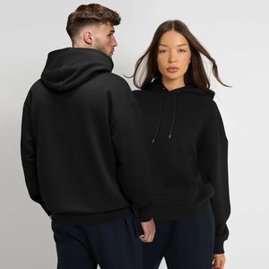 Unisex Navy Blue Hooded <b>Sweatshirt</b> 100% Cotton Fleece Loose Fit Casual Winter Wear 400g Playful & <b>Cute</b> - Product Image 2