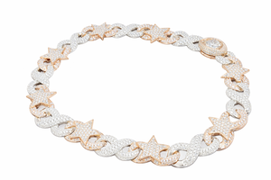 Cadena Hip Hop Premium con Incrustaciones de Diamantes de Laboratorio en Plata, Moissanita y Oro de 10K/14K - Product Image 4