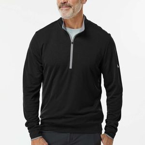 Men's <b>White</b> <b>Quarter</b>-<b>Zip</b> Pullover Full Sleeve Solid Color Casual Golf Sweatshirt Quick Dry Knitted Polyester - Product Image 2