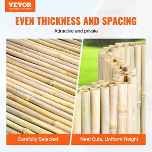 Recinzione in Bambù Naturale per Privacy, 1,8 m di Altezza x 2,4 m di Lunghezza, Ecologica, Spessore 0,75 D, Schermo Decorativo in Bambù con Design Arrotolabile - Product Image 2