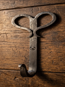 Hand Forged Wrought Iron Wall <b>Hook</b> Vintage Decorative Heart Scroll <b>Coat</b> Hanger Heavy Duty Metal <b>Single</b> <b>Hook</b> for Hat Towel Bag - Product Image 6