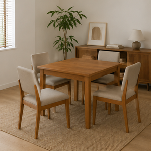 Ensemble de salle à manger carré en teck écologique ARTERRA Premium, table moderne avec chaises rembourrées pour la maison, les restaurants et les hôtels - Product Image 6