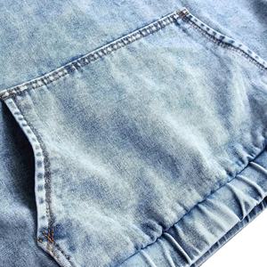 2024 hommes Vintage acide lavage Streetwear pull lourd éponge surdimensionné Denim à capuche hiver Couples à capuche solide - Product Image 4