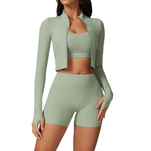 Conjunto de Shorts de Cintura Alta con Lavado Ácido y Leggings Deportivos para Mujer, Talla Grande, Ropa Deportiva con Logotipo de Patrón Sólido, Sujetador Push-Up 2026 - Product Image 6