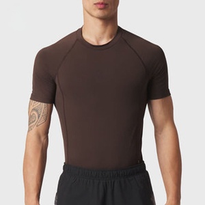 <b>TShirts</b> Manufacturer Custom Cotton Breathability Muscle Tapered Fit Workout Training Mens Gym Customized Compression T shirt - Product Image 2
