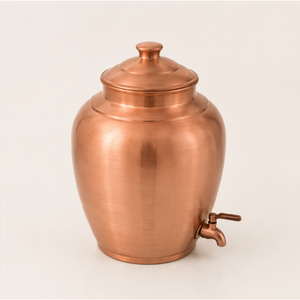 Distributeur d'eau en cuivre pur moderne et écologique au design magnifique, robinet anti-fuite, grande capacité, Matka d'eau ayurvédique pour la maison - Product Image 1