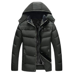 Puffer <b>Jacket</b> Custom Logo Winter Men's Puffer <b>Jackets</b> Plus Size Shiny Solid Color Nylon Warm Oversize Casual Style - Product Image 3