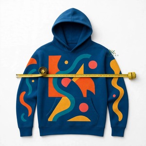 Men <b>Women</b> Navy <b>Blue</b> Retro Abstract Geometric Shape Print <b>Hoodie</b> 90s Memphis Style Cotton Fleece Casual Winter Pullover Tops - Product Image 5