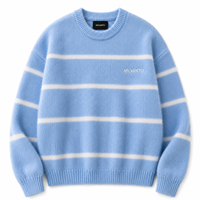 Pull en tricot rayé pour homme avec logo personnalisé Camel, mélange de coton et d'acrylique, col rond, manches longues, pull de qualité supérieure