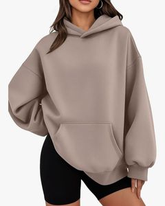 Nouvel Arrivage – Sweat à Capuche Décontracté Ample pour Femme avec Grande Poche, Manches Longues et Couleur Unie, Idéal Automne-Hiver – Disponible en Ligne - Product Image 3