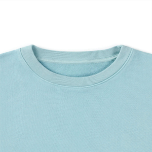Sudadera Unisex Extra Grande con Cuello Redondo, Color Azul Claro Sólido, Tejida en Algodón, Informal, para Otoño - Product Image 3