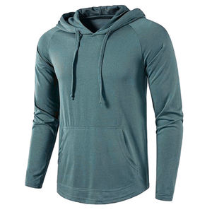 Sweat-shirt à capuche pour homme, pull à manches longues, uni, respirant, en tissu tricoté, service OEM, hiver, logo et impression personnalisés - Product Image 5