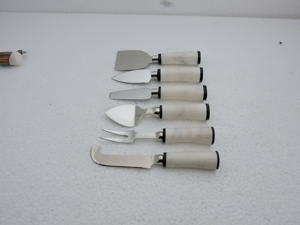 Stainless Steel Cheese Utensil Set 4 Piece Wooden Handle Serving Tools Hand Wash Only - Product Image 4