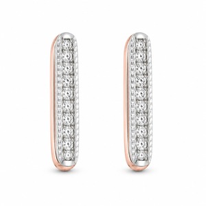 Pendientes Colgantes Roy Diamond Chapados en Oro Rosa de 18K con Diamantes de Corte Brillante Certificados por IGI y Engaste de Canal de Lujo - Product Image 6
