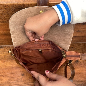 กระเป๋าสะพายข้างหนังวัวธรรมชาติทำจากหนังวัวแบบตะวันตกกระเป๋าถือสำหรับผู้หญิงมีสไตล์อเนกประสงค์ขายดี - Product Image 6