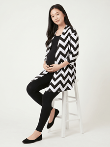 Bmama Cardigan de maternité décontracté à devant ouvert, vêtement d'extérieur léger pour la grossesse et l'allaitement, manches 3/4, vente en gros OEM - Product Image 2