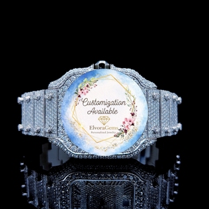 <b>Round</b> Stainless Steel Smart Watch With Gems Customization Available Women Fashion Jewelry - Product Image 1
