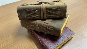 Vintage Leather Journal 5x7 Inch Deckle Edge Handmade Paper <b>Diary</b> Antique <b>Lock</b> Travel Writing Notebook Gift - Product Image 3