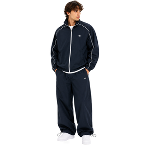 Veste de survêtement à capuche zippée intégrale Y2K vintage avec logo imprimé personnalisé pour hommes, respirante et imperméable, avec pantalon de survêtement, vêtements de sport - Product Image 4