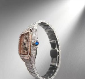 Iced Out Moissanite <b>Watch</b> Square <b>Case</b> Arabic Numerals Dial VVS Diamond Stainless Steel Waterproof Mens Automatic Hidden Clasp - Product Image 4