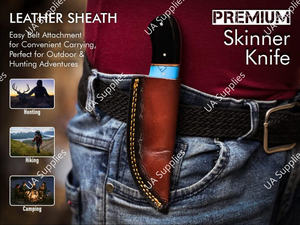 Cuchillo de Caza/Camping de Hoja Fija de Acero de Damasco de Alta Calidad de 5 Pulgadas con Punta Caída y Mango de Epoxi, Opciones Personalizables, MOQ Bajo - Product Image 6