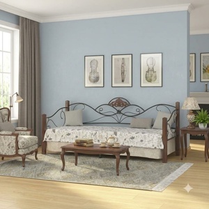 Traditional Wrought Iron 3-<b>Seater</b> <b>Sofa</b> Set Durable <b>Outdoor</b> Furniture Waterproof Garden Couch - Product Image 4