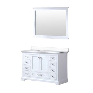 48 In. W X 22 In. D vanità bianca singola del bagno con la cima del quarzo e 46 dentro. Lavabo da bagno a specchio - Product Image 3