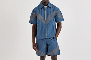 Shorts pour hommes style urbain, écologiques, anti-plis, imperméables, en nylon et polyester satiné, avec bandes réfléchissantes 3M, taille mi-haute élastique - Product Image 5