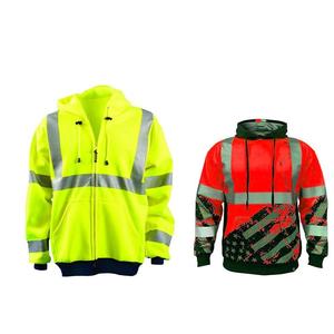 Combinaisons en laine réfléchissantes à capuche pour hommes, haute visibilité, jaune-vert, imprimé par sublimation, imperméables, color block, 220g, fermeture éclair - Product Image 2
