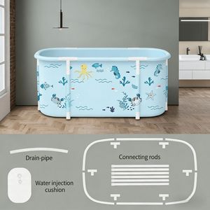 Baignoire pliable avec couvercle pour adultes, baignoire autoportante portable pour bain chaud ou froid, gain de place, bain familial - Product Image 4