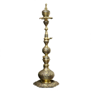 Classic Brass Lacquer European Style <b>Hookah</b> Straight Type with 1 Hose Durable for Chicha Smoking Home Decor - Product Image 1