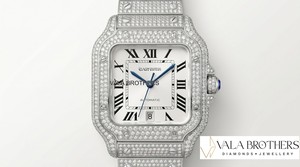 Reloj Cartier Santos-Dumont con Diamantes, Caja Cuadrada de Acero Inoxidable de 39 mm, Esfera con Números Romanos, Cierre Desplegable Automático - Product Image 2