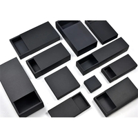 Boîte en carton noir pour tiroir, emballage en carton noir, boîte cadeau artisanale DIY