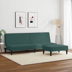 Divano Letto a 2 Posti in Velluto Verde Scuro 100% Poliestere con Struttura in Legno e Plastica - Product Image 3