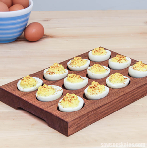 Plateau de service en bois massif pour œufs farcis, idéal pour l'apéritif, à bon prix - Product Image 2