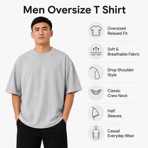 Camisetas Oversize para Hombre con Tela Suave, Ajuste Holgado, Sensación Transpirable, Flexibilidad, Comodidad y Calidad Confiable para Ropa Urbana - Product Image 6