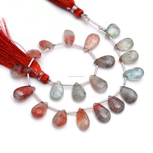 Perles de pierres précieuses naturelles de qualité supérieure, faites à la main, en pierre de soleil d'Oregon, facettées en forme de cœur, pour la fabrication de bijoux, bracelets, colliers, boucles d'oreilles - Product Image 1