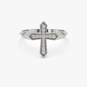 Custom Wholesale Stylish Jewelry 925 Sterling <b>Silver</b> Premium Wedding Engagement <b>Cross</b> <b>Ring</b> 14k Moissanite <b>Cross</b> Fine <b>Ring</b> - Product Image 5