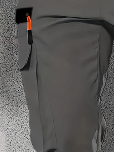 Pantalon cargo décontracté pour homme, idéal pour le travail en extérieur, couleur unie, plusieurs poches à rabat, en toile de coton mélangé mi-lourd, antistatique et respirant - Product Image 6