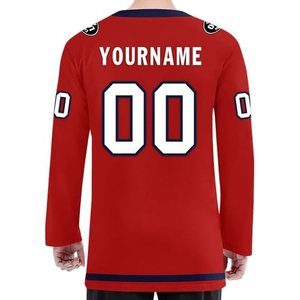 เสื้อฮอกกี้น้ำแข็งพิมพ์ลายแบบซับลิเมชั่น โพลีเอสเตอร์ 100% ผลิตตามสั่ง ผู้ผลิต OEM ปากีสถาน ขายส่ง ส่งออกไปยังสหรัฐอเมริกา สำหรับผู้ซื้อ ชุดทีม จำนวนมาก - Product Image 6