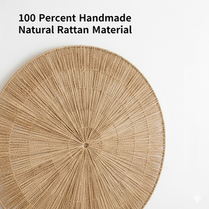 Décoration murale rectangulaire en rotin faite à la main, écologique, grande taille, style bohème naturel, pour la décoration intérieure. - Product Image 6