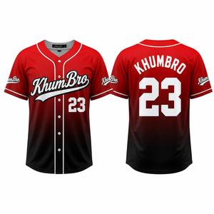 Maillot de baseball personnalisé à dégradé jaune et noir 100 % polyester à séchage rapide, chemise d'équipe entièrement boutonnée, fournisseur OEM en gros - Product Image 4