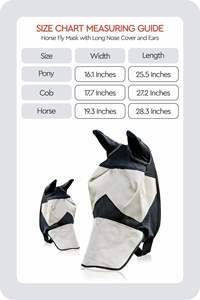 Masque anti-mouches pour chevaux, doux et extensible, avec oreilles, maille respirante, protection UV, couvre-yeux, noir et beige - Product Image 3