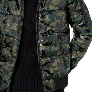 Veste d'hiver en toile matelassée à capuche pour homme, tendance, avec impression personnalisée sur le devant, chauffante, écologique, antibactérienne - Product Image 4