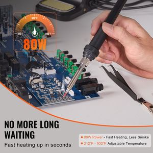 Stazione Saldante Digitale da 80W con Display, 2 Supporti per Saldatura, 5 Punte per Pinzette, 30g di Filo per Saldatura Inclusi - Product Image 3