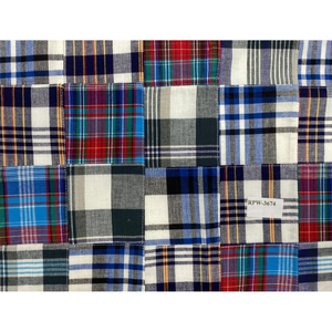 Tissu en flanelle à carreaux, patchwork, largeur 58/60, brossé, suédé, léger, KVR INTEXX, écologique, biologique, 120 GSM, textile de maison, coton - Product Image 6